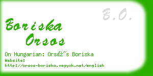 boriska orsos business card